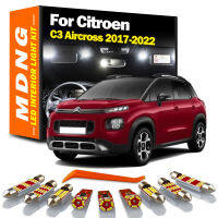 MDNG 8Pcs สำหรับ Citroen C3 Aircross 2017 2018 2019 2020 2021 2022 LED ภายในโดมแผนที่ Light Kit รถ Led โคมไฟ Canbus ไม่มีข้อผิดพลาด