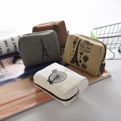 【CW】♞  Classic Man Canvas Coin Purse Zip Wallet Small Holder Money