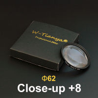 W-YIANYA 62มม. Close Up Macro 8ฟิลเตอร์เลนส์โคลสอัพระยะใกล้สำหรับเลนส์กล้องดิจิตอล62มม