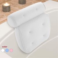 Non-Slip Spa Bath Pillow Cushioned Bath Tub Spa Pillow Bathtub Head Rest Pillow With Suction Cups For Neck Back Bathroom P82