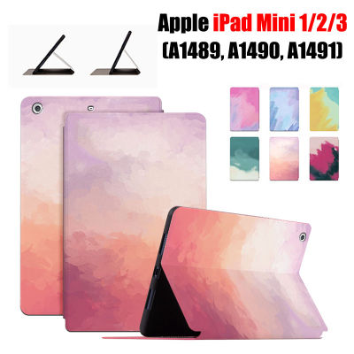 สำหรับ Apple iPad Mini 1 2 3 7.9 A1599 A1600 A1489 A1490 A1491แท็บเล็ตเคสแฟชั่นสีน้ำ Render พิมพ์ Flip Stand Cover