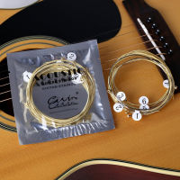 aiqiu 6ชิ้น/เซ็ต Universal Acoustic Guitar String ทองเหลืองหกเหลี่ยม STEEL Core Strings สำหรับ