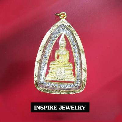 Inspire Jewelry จี้หลวงพ่อพระพุทธโสธรฝังเพชร งานจิวเวลลี่ 4x5cm เพชรสวิสเกรด AAA++ น้ำงาม เจียเหลี่ยม H&amp;A งานเกรดพรีเมี่ยม สวยสะกดสายตา งานปราณีต น่ารัก ใส่ได้กับเสื้อผ้าชุด งานจิวเวลลี่แบบร้านเพชร พร้อมกล่องกำมะหยี่