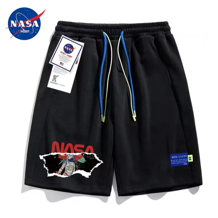 bermuda-กางเกงขาสั้น-แบบผูกเชือก-พิมพ์ลายนักบินอวกาศ-nasa-สไตล์เกาหลี-วินเทจ-ฤดูร้อน-สําหรับผู้ชาย