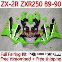 กรอบสีเขียวชุดสำหรับคาวาซากิ ZXR-250นินจา ZX2R ZXR 250 C ZX-2R ZX 2R R250 ZXR250 1989 1990 ZX-R250 89 90 22No แฟริ่ง71