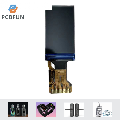 pcbfun 1.08นิ้วความละเอียดในการแสดงผลหน้าจอสี TFT IPS 128RGB * 220 13pin ไดรเวอร์ IC GC9203 TFT สร้อยข้อมือสมาร์ท N108-1222TBBIG01-H13หน้าจอ