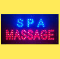 ป้ายไฟ LED  ป้าย SPA MASSAGE ป้ายไฟร้านนวด ร้านสปา ป้ายไฟหน้าร้าน ป้ายไฟวิ่ง ไฟประดับตกแต่ง