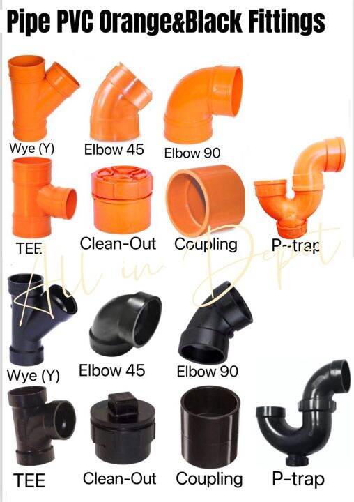 2inch Pvc Pipe Orangeandblack Fittings Couplingelbowteewyecleanoutp