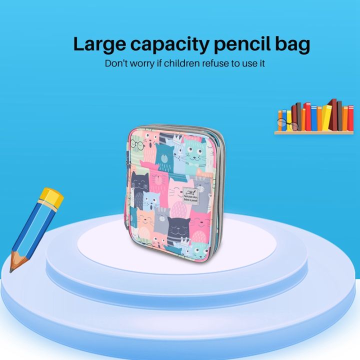 192-slots-large-capacity-pencil-bag-case-organizer-cosmetic-bag-for-colored-pencil-watercolor-pen-markers-gel-pens-bag