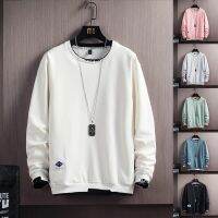 Harajuku Sweatshirts Woman Men Soild Color Fake Two Design Autumn Casual Crewneck Long Sleeve Tshirt Young Hip Hop Streetwear