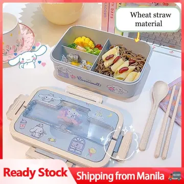 Hello Kitty 304 Stainless Steel Plate Lunch Box Compartment Sealed Student  Cute Bento Box Lunch Box with Tableware