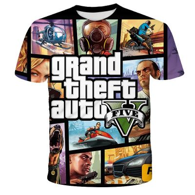 Grand Theft Auto Game Gta 5 Summer Childrens Clothing 3D Printed Childrens T-shirt Fashion Casual Cartoon T-shirt Girls Top