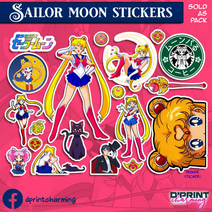 Sailor Moon Stickers - Laminated Waterproof Vinyl Stickers (sold as ...