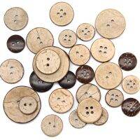 Natural Eco-friendly Coconut Shell Wood Button For Clothing 2/4 Holes Children Scrapbook Decorative Wholesale Wooden Buttons