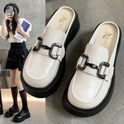 Spring/summer 2022 new chain platform baotou drag half a word tora outside wear cool slippers sponge with female shoes
