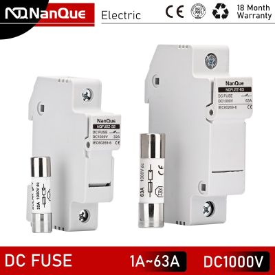 【YF】 DC Fuse 1000V 500V Voltage For Solar PV System Battery Circuit Short Protect 1A 2A 10A 15A 20A 30A 40A 50A 60Amp With Holder