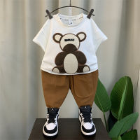 Boys Summer Suit 2023 New Fashion Baby Summer Short-Sleeved Clothes For Boys And Children Ruoshuai Fried Street Childrens Clothing