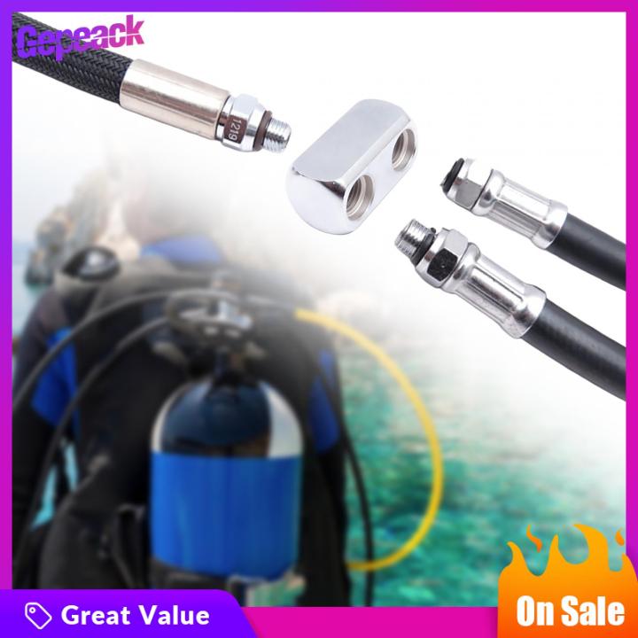 gepeack-อะแดปเตอร์อุปกรณ์เครื่องช่วยดำน้ำดำน้ำดูปะการังอะแดปเตอร์ท่อแรงดันต่ำทองเหลือง