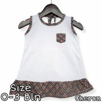 Cheron 22643-ชุดเดรสเด็กผู้หญิง Baju Bayi Perempuan เด็กเกิดใหม่0-6เดือนใหม่ล่าสุด Kekinian กระป๋องสำหรับใส่ไปตามถนนท่องเที่ยวผ้าฝ้ายสีขาวผ้าแอช