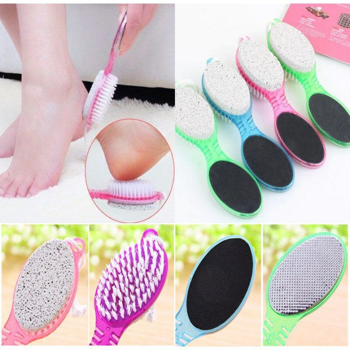 4in1 Foot Paddle Set Pumice Stone Brush Buffing File Metal