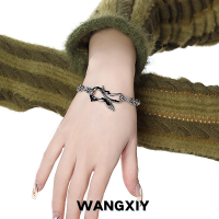 WANGXIY สร้อยข้อมือรูปงูเทรนด์แฟชั่นใหม่เครื่องประดับมือที่เป็นกลางเครื่องประดับชั้นดีสวมใส่ทุกวัน