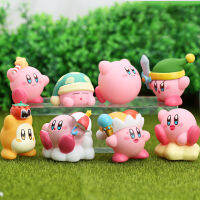 AHlmsm 8ชิ้นชุด Kirby แอ็คชั่นคอลเลกชันน่ารักสีชมพูวัสดุพีวีซีรูปแกะสลักของสะสมของขวัญคริสต์มาสที่ดีที่สุดสำหรับเด็กสาว