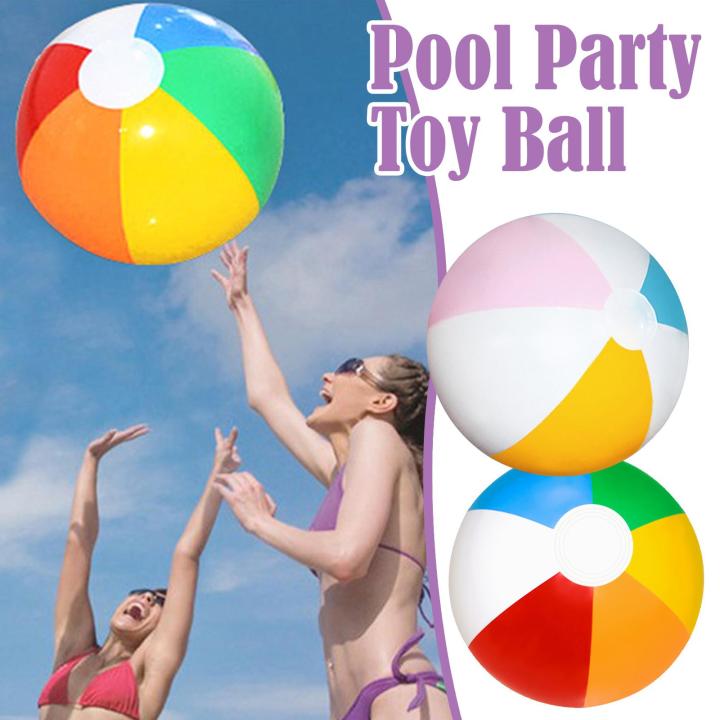 ลูกบอลเป่าลมลอยน้ำได้สำหรับเด็ก-ลูกบอลชายหาดเล่นเกมในน้ำขนาด40ซม-ลูกบอลชายหาดสำหรับฤดูร้อน-f4w1