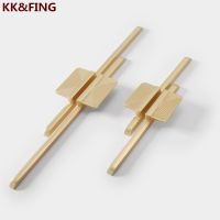 【hot】 KK FING Brushed Cabinet Pulls Zinc alloy Cupboard Hhandle Wardrobe Knobs Gold Handles Hardware