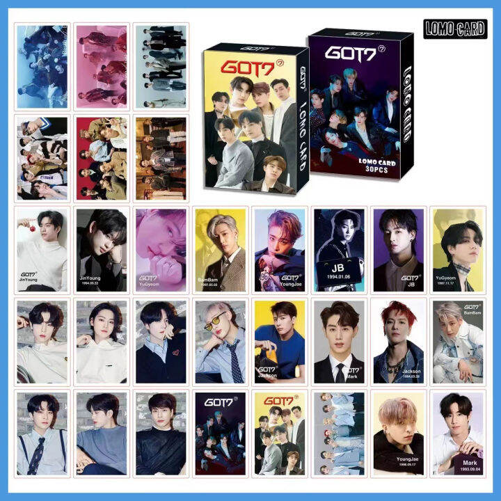 การ์ดโลโม่-โฟโต้การ์ด-got7-30-ชิ้น-กล่อง-8-5-5-5-ซม-โลโม่การ์ด-lomocard-kpop-mark-มาร์ก-jackson-แจ็กสัน-yugyeom-bambam-แบมแบม-jinyoung-youngjae-ย็องแจ-jb