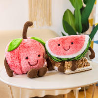 New Cartoon Cherry Expression Plush Pillow Fruit Watermelon Doll Simulation Doll Logo