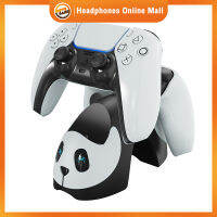 Panda Type สำหรับ Ps5 Gamepad ฐานชาร์จเร็ว2พอร์ตพร้อมเครื่องชาร์จ Breathing Light