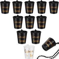 【YF】 12pcs Groom To Cups Plastic Shot Glasses Bachelor Drinking Wedding Decorations Bridal Shower Supplies