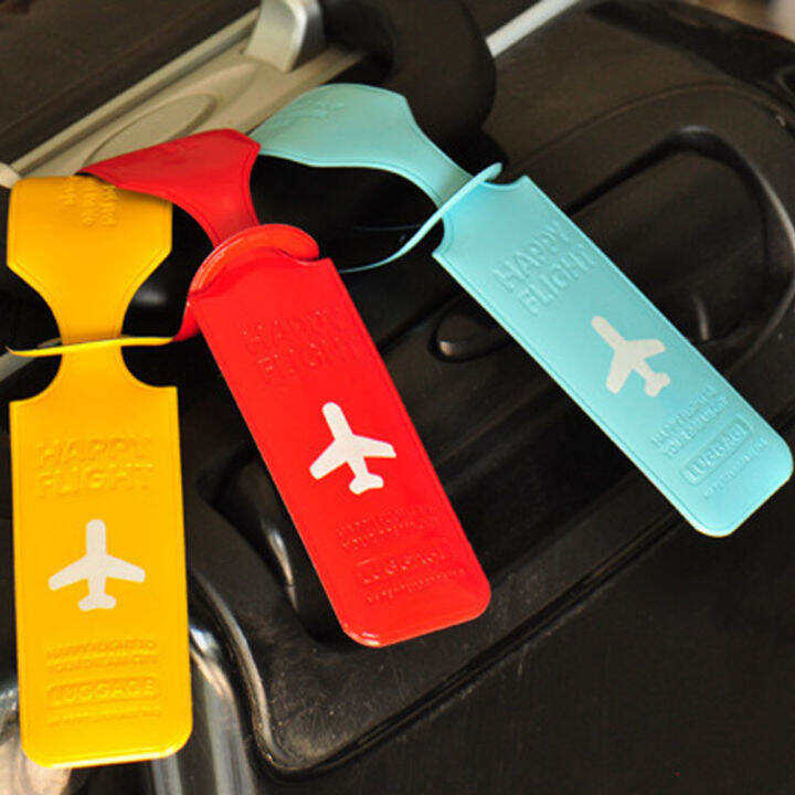 1pc Portable Plastic Luggage Tag Suitcase Identifier Label Boarding Bag 