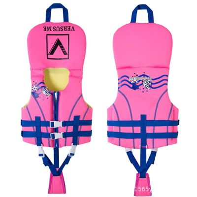 2023 New Childrens Baby Lifejacket Cartoon Swimming Beginner Buoyant Vest Neck Protection Design Neoprene Safety Lifejacket  Life Jackets