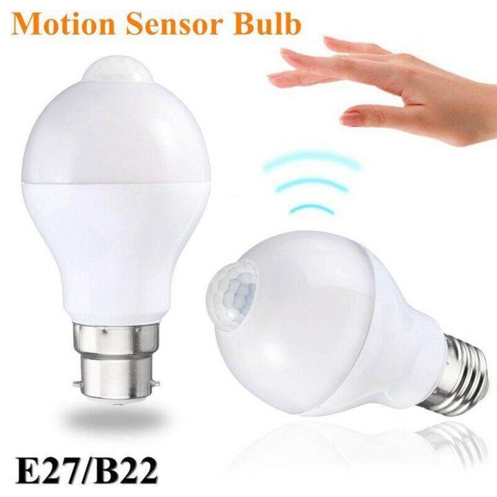 E27 B22 PIR Motion Sensor Lamp 9W 220V LED Bulb With Motion Sensor