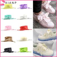 XIANP เชือกรองเท้า Tali Sepatu Ceper นุ่มสีทึบรองเท้าเชือกแฟชั่นดอกไม้ประดับตกแต่ง Aksesoris Sepatu รองเท้าผ้าไหม