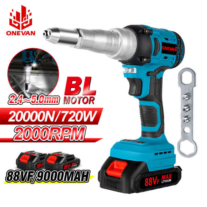 ONEVAN 720W 20000N Brushless Cordless Electric Rivet Tool Rechargeable