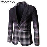 ZZOOI Spring And Autumn 2021 New MenS Business Casual High Quality Plaid Suit MenS Fashion Trend Windproof And Comfortable Slim Suit