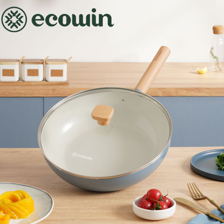 Ecowin Cookware Wok Sky Blue Series Non-Stick Coating Frying Pan