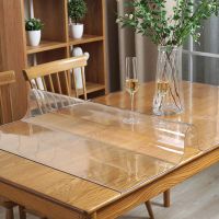 Hubungi Penjual Sebelum Membeli Custom Cut Any Size PVC Tablecloth Waterproof Table Cover Mat Sheet Transparent Soft Glass Protector Rectangle Oval Round