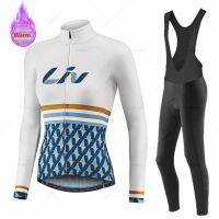 Liv Women Winter Bicicleta Jersey Set Thermal Fleece Cycling Clothing Road Racing Bike Shirt MTB Bicycle Uniform Ropa Ciclismo