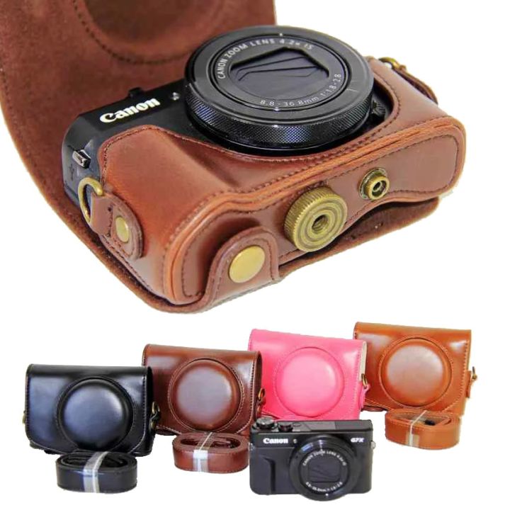 เคสกล้องหนัง-pu-แบบใหม่สำหรับ-canon-powershot-g7x-mark-2-g7x-ii-g7x-iii-g7x3-g7x2-g7xii-กระเป๋ากล้องดิจิตอลฝาครอบ-สายคล้อง