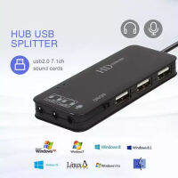 Highmax 7.1ช่องการ์ดเสียง USB  HUB + Enternal สเตอริโอการ์ด3 USB 2.0พอร์ต2แจ็คไมโครโฟน3.5มม.หูฟังช่องรับสัญญาณเสียงสำหรับ PC แล็ปท็อป Computer【On Sale】