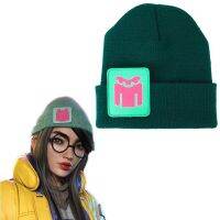 【hot】✱  Game Valorant Killjoy Costume Hat lã quente malha Beanie boné verde acessórios para acessórios presentes de inverno