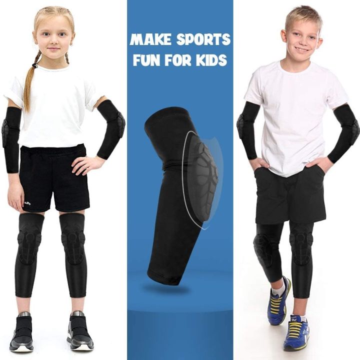 1pcs-kids-youth-5-15-years-sports-honeycomb-compression-knee-pad-elbow-pads-guards-protective-gear-for-basketball-football