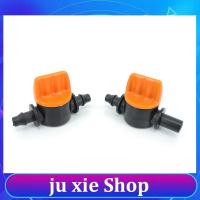 JuXie store 4/7mm 6mm Hose Water Valve Garden Auto Drip Irrigation connector System 1/4" Mini Pipe Watering Barbed Switch Control Fittings