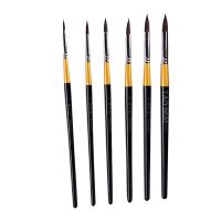 [Kiki tool store] Round Head Animal Hair Watercolor Brush Wooden Pole Hook Line Pen Fine Art Professional Gouache Brush Artist Painting Tool