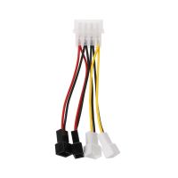 【♘COD Free Cas♘】 d7zaa4b 1ชิ้น Ide Molex 4-Pin To 4x เคส Tx3 3-Pin พัดลมทำความเย็นสายแปลงอะแดปเตอร์ไฟ