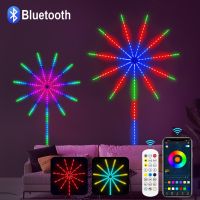 【LZ】 LED Fireworks Light Strip 5050 RGBIC Adhesive Tape Remote/Bluetooth Control Music Sync for Room Wall Bar Christmas Party Decor