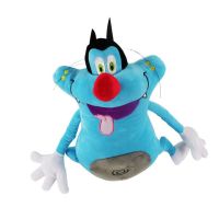 ตุ๊กตาผ้าการ์ตูนของเล่น Oggy และของเล่นยัดไส้นุ่มตุ๊กตาแมวสำหรับเด็ก36ซม.